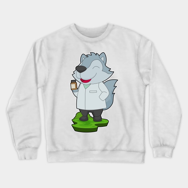 Wolf Doctor Medicine Crewneck Sweatshirt by Markus Schnabel